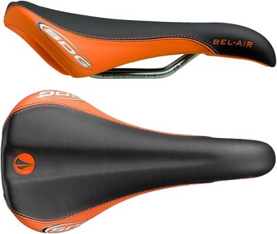 SDG Bel Air Cro-Mo Rail Saddle - Black - Orange - 140mm Wide, Black - Orange