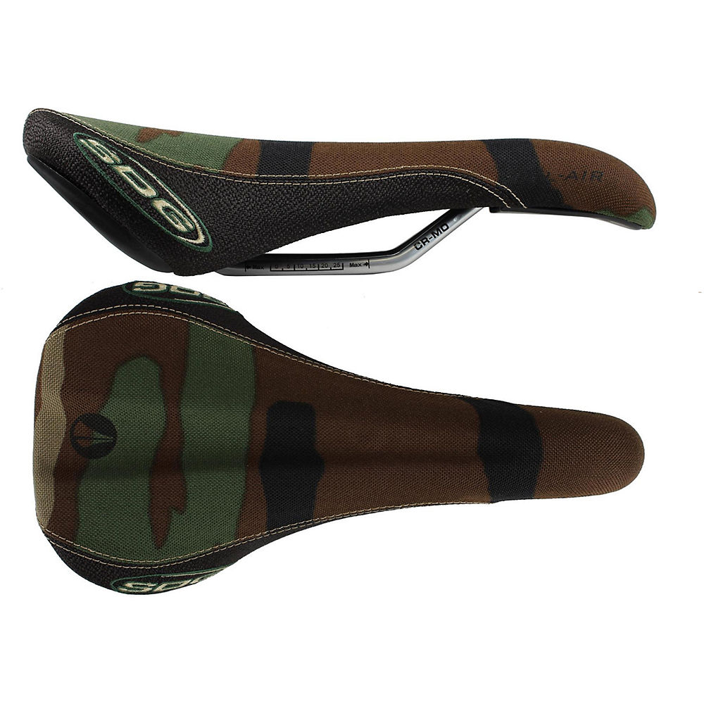 SDG Bel Air Cro-Mo Rail Saddle - Green - Camo - 140mm Wide, Green - Camo