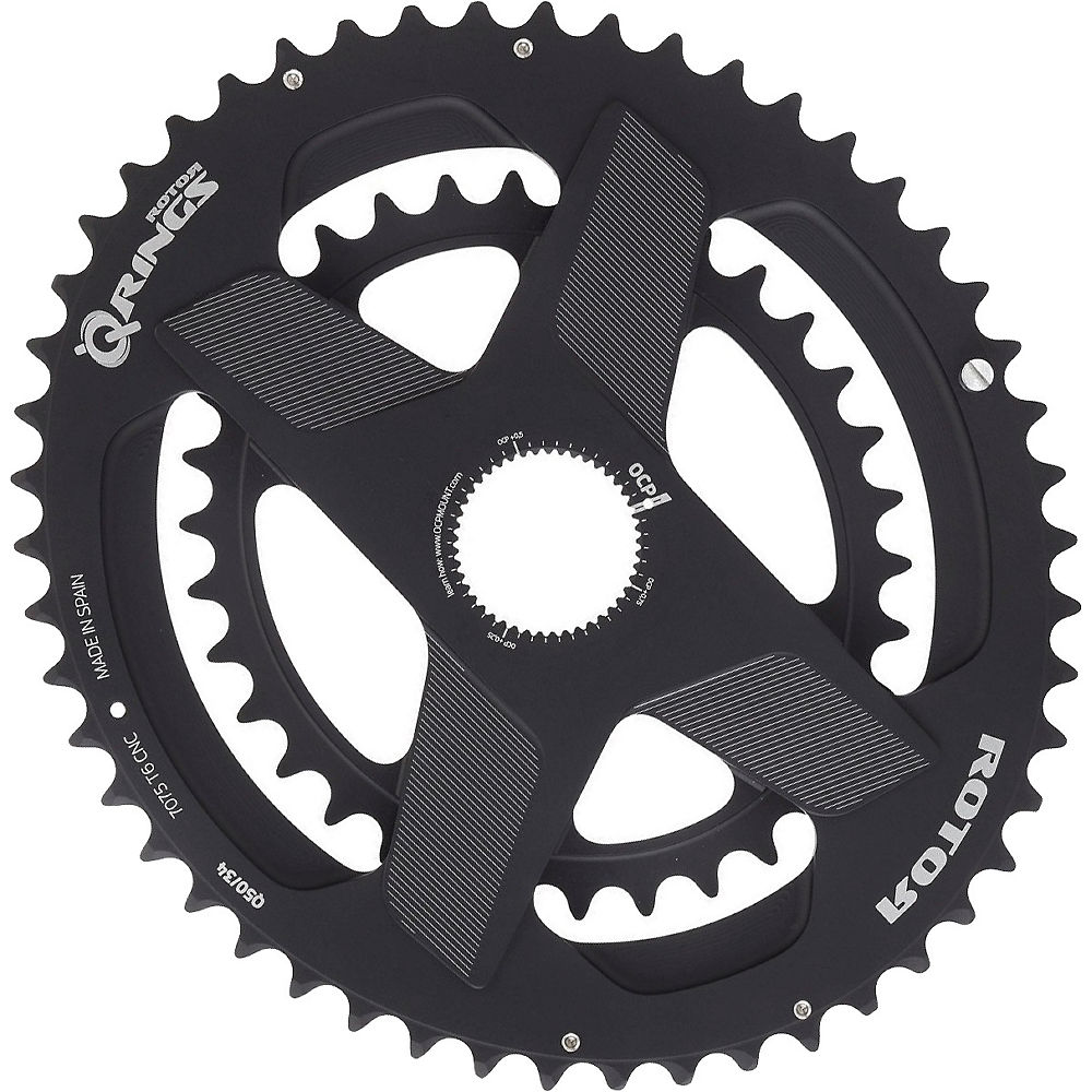 Rotor Q Rings DM Oval Chainrings - Black - 52.36t}, Black