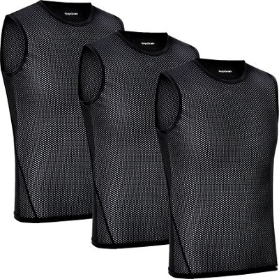 GripGrab Ultralight Sleeveless Baselayer (3 Pack) - Black - XS}, Black