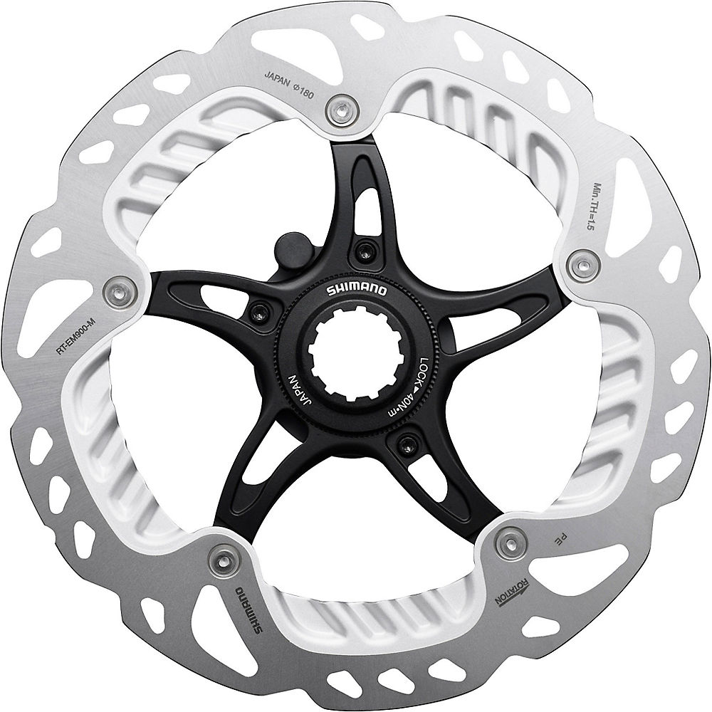Shimano RT-EM900 Steps rotor with lockring - Noir argent - 180mm, Noir argent