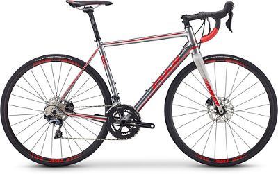 Bicicleta de carretera Fuji Roubaix 1.3 Disc 2019 - Polished Silver - Red - 49cm (19.25"), Polished Silver - Red