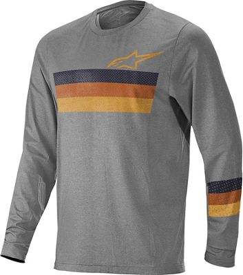 Alpinestars Alps 6.0 Long Sleeve Jersey - MELANGE LIGHT GRAY BLUE ORANGE, MELANGE LIGHT GRAY BLUE ORANGE