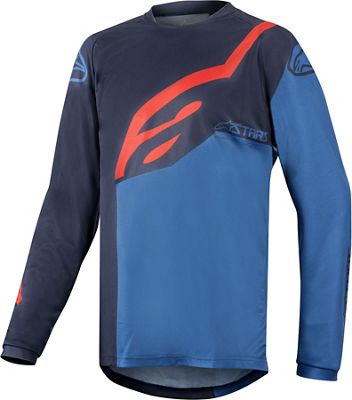 Alpinestars Youth Racer factory Long Sleeve Jersey  - DARK NAVY MID BLUE RED, DARK NAVY MID BLUE RED