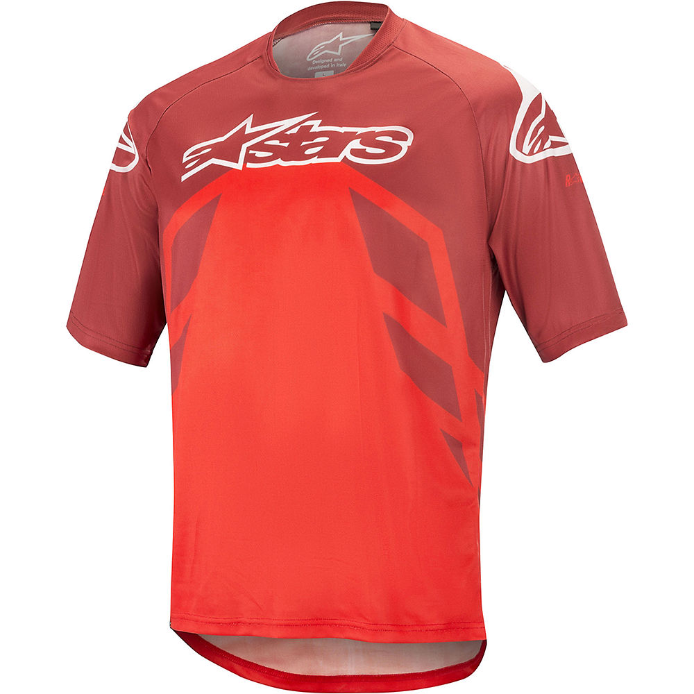 Alpinestars Racer V2 Short Sleeve Jersey - BURGUNDY BRIGHT RED WHITE