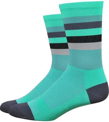 Defeet Aireator 6"Maverick Socks - Celeste-Graphite - XL}, Celeste-Graphite