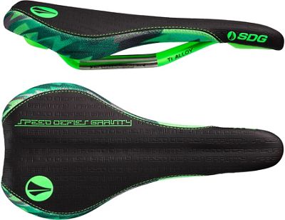 SDG Fly Mtn Ti-Alloy Saddle - Noir/Neon Green