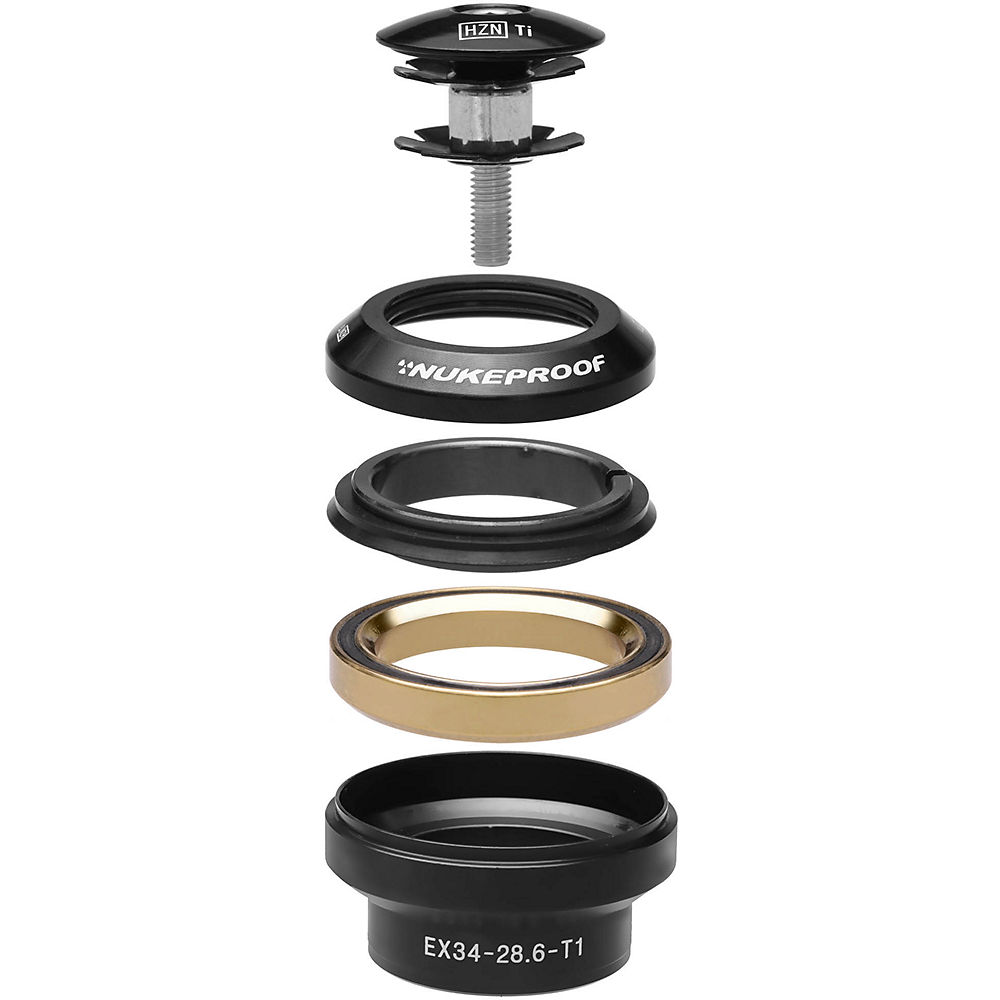 Cuvette de jeu de direction Nukeproof (supérieure, acier inoxydable, recouverte de titane) - Noir - EX34-28.6 - T1, Noir