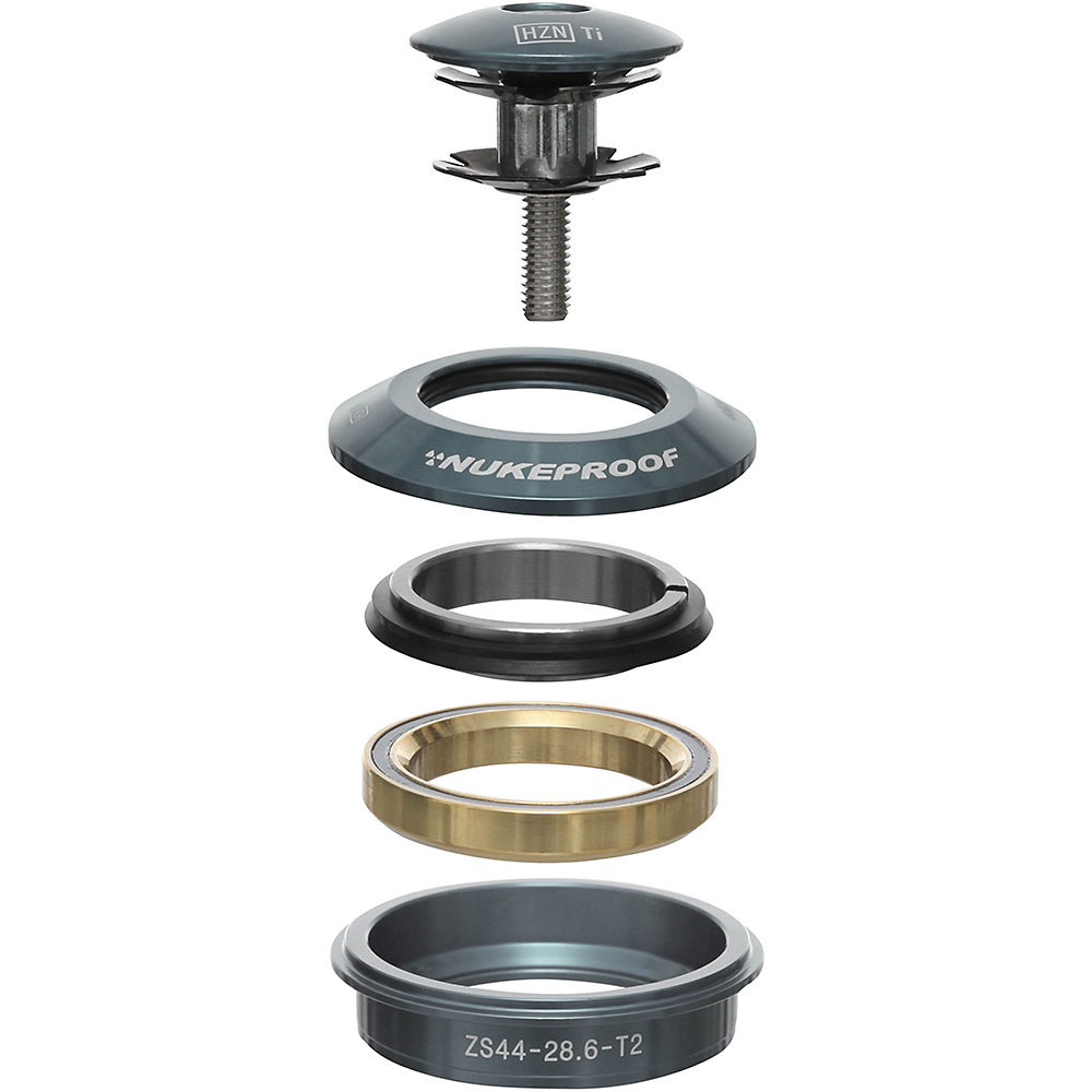 Cuvette de jeu de direction Nukeproof (supérieure, acier inoxydable, recouverte de titane) - Gris - ZS44-28.6 - T2, Gris