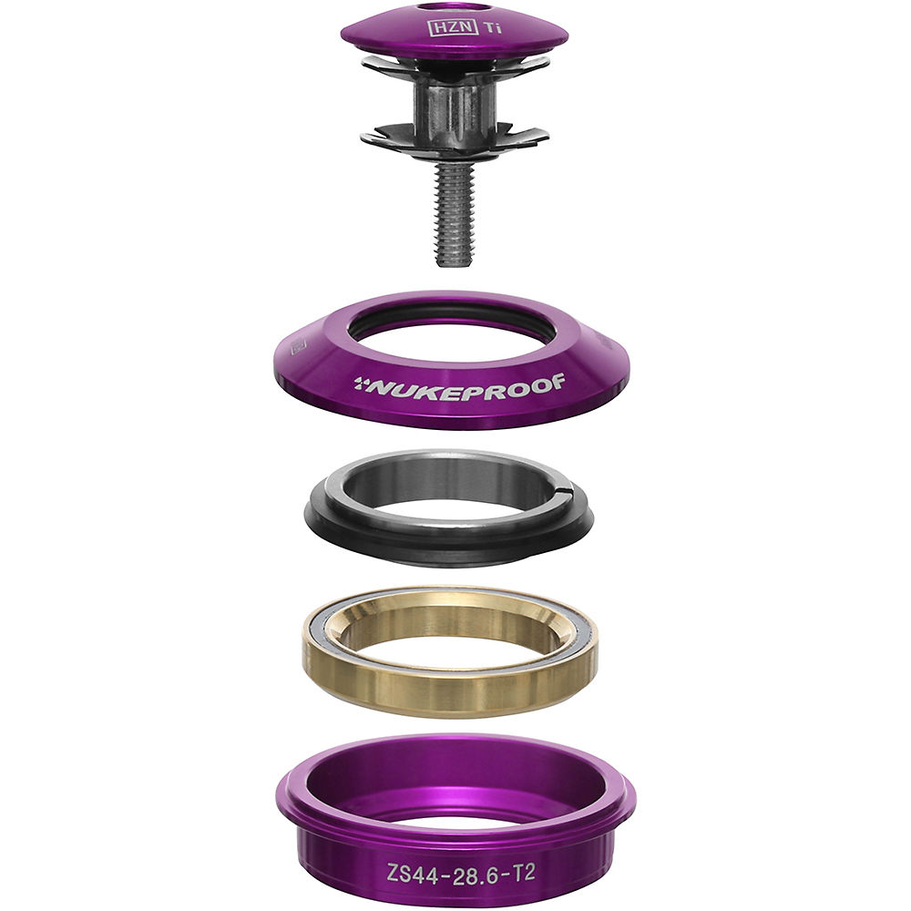 Cuvette de jeu de direction Nukeproof (supérieure, acier inoxydable, recouverte de titane) - Violet - ZS49-28.6 - T3, Violet