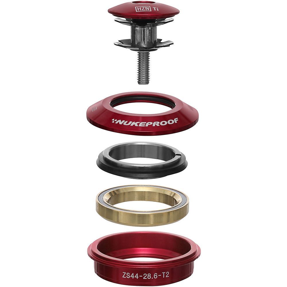 Cuvette de jeu de direction Nukeproof (supérieure, acier inoxydable, recouverte de titane) - Rouge - EX34-28.6 - T1, Rouge