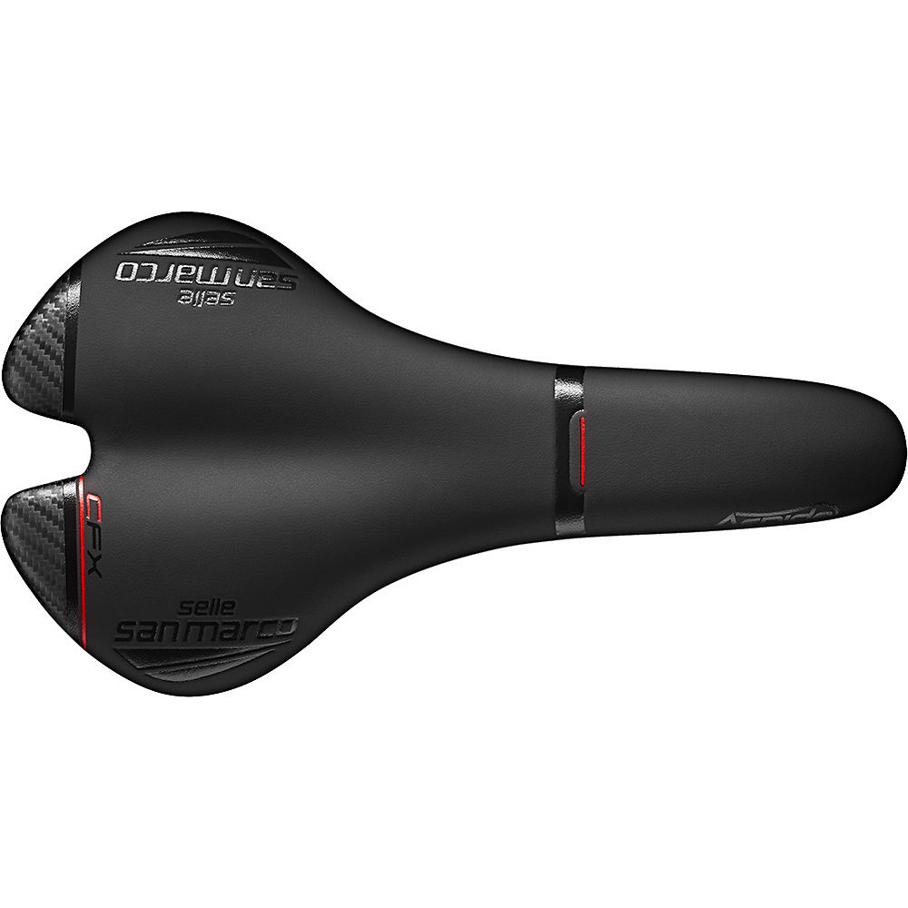 Selle San Marco Aspide Full-Fit Carbon FX Saddle - Noir/Noir - Wide - 142mm Wide, Noir/Noir