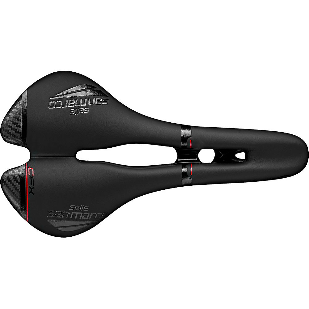 Selle San Marco Aspide Open-Fit Carbon FX Saddle - Noir/Noir - Narrow - 132mm Wide, Noir/Noir