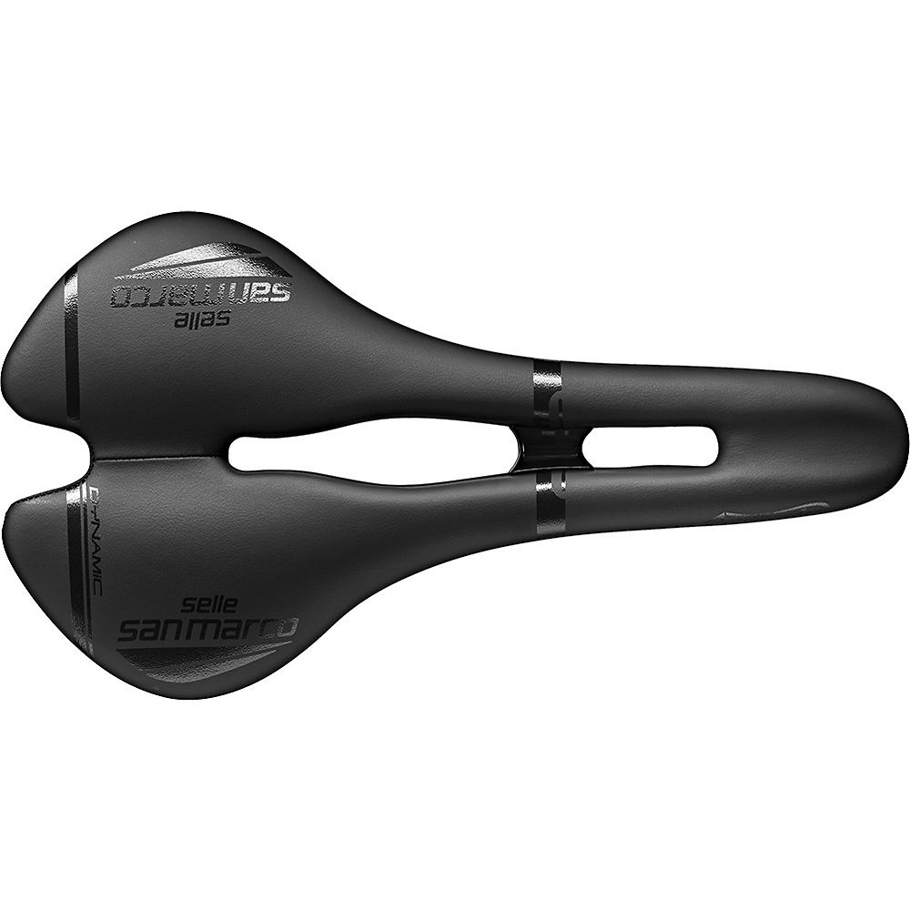 Selle San Marco Aspide Open-Fit Dynamic Saddle - Noir/Noir - Narrow - 132mm Wide, Noir/Noir