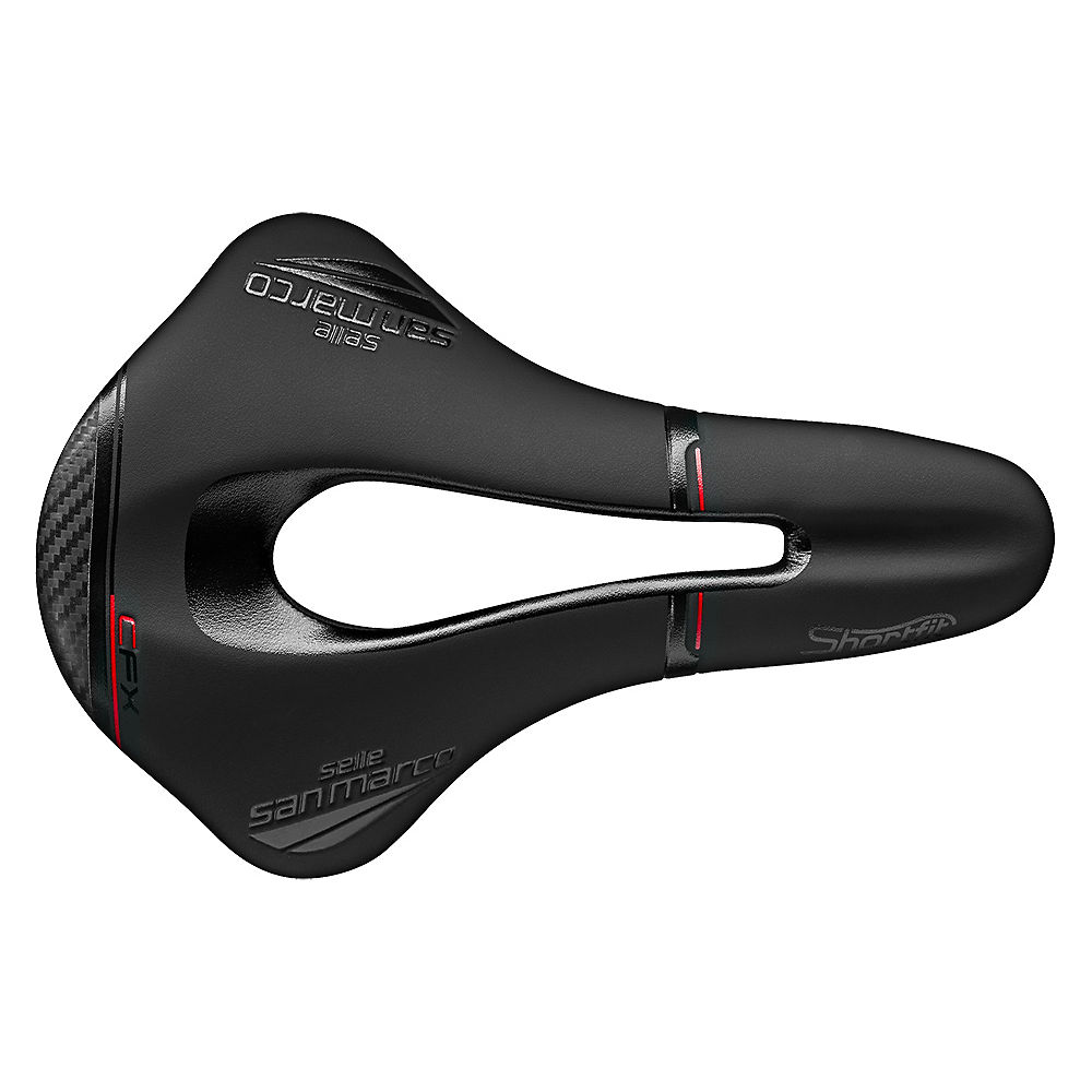 Selle San Marco Shortfit Carbon FX Saddle - Noir/Noir - Wide - 144mm Wide, Noir/Noir