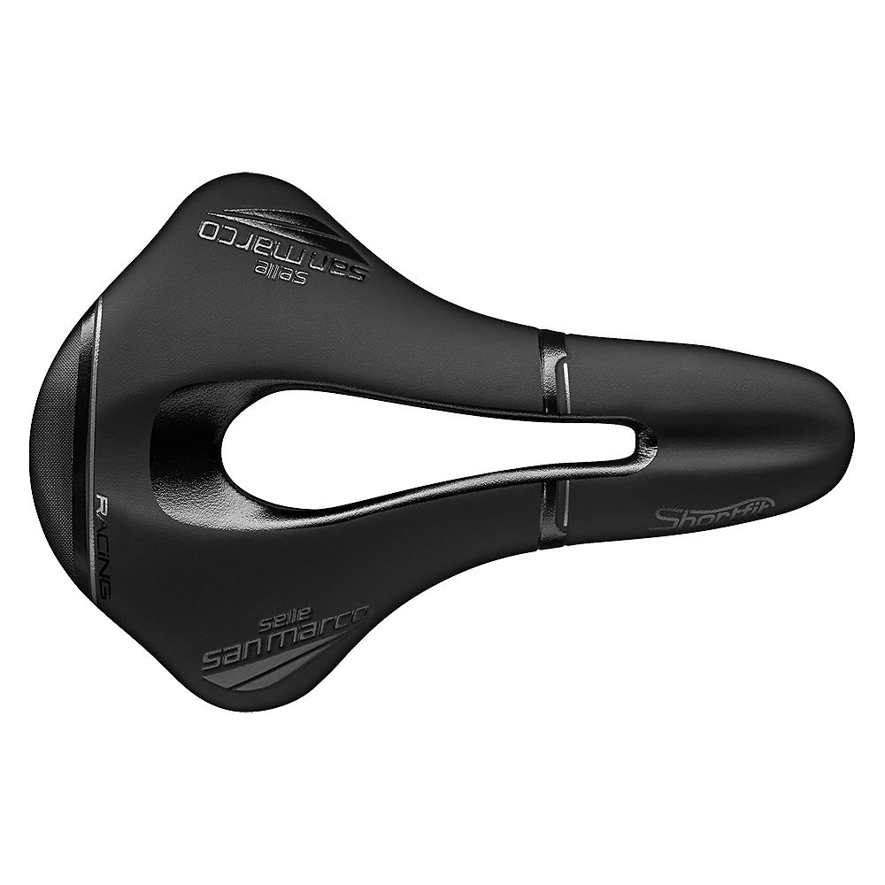 Selle San Marco Shortfit Racing Saddle - Noir/Noir - Wide - 144mm Wide, Noir/Noir