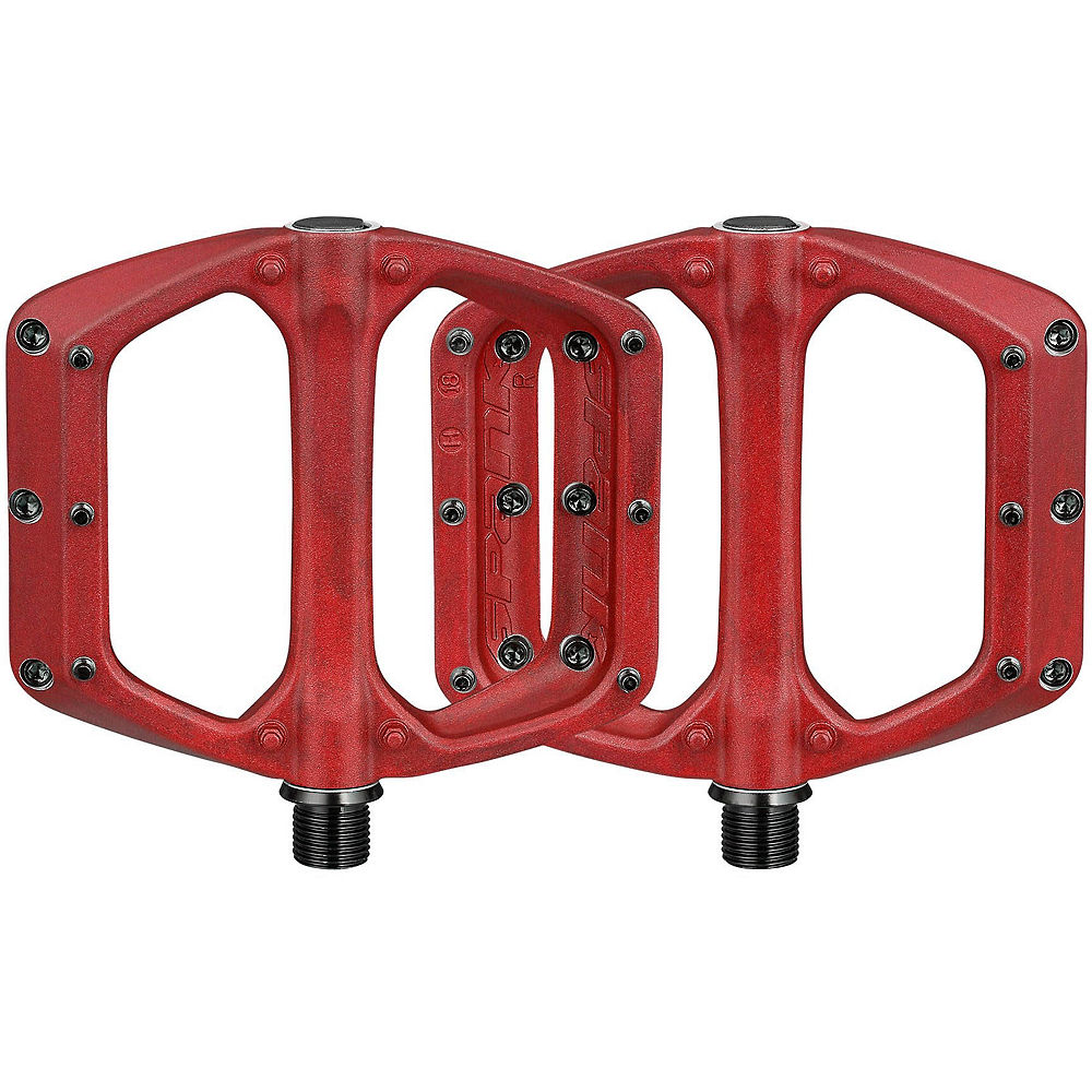 Spank SPOON DC Flat Mountain Bike Pedals - Red, Red