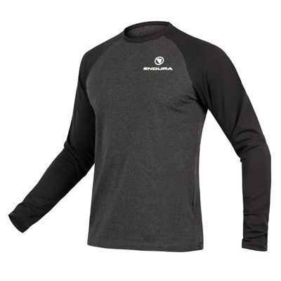 Endura One Clan Raglan Long Sleeve T Shirt - Grey - L}, Grey