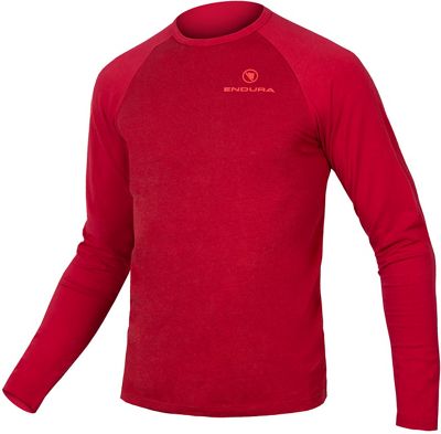 Endura One Clan Raglan Long Sleeve T Shirt - Rust Red - XXL}, Rust Red