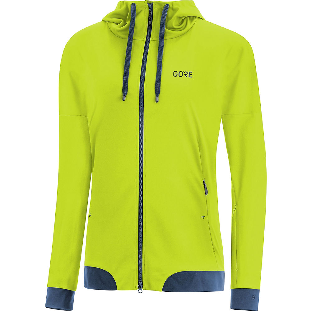 Gore Wear C5 Women's GWS Trail Hooded Jacket - citrus green-deep water blue