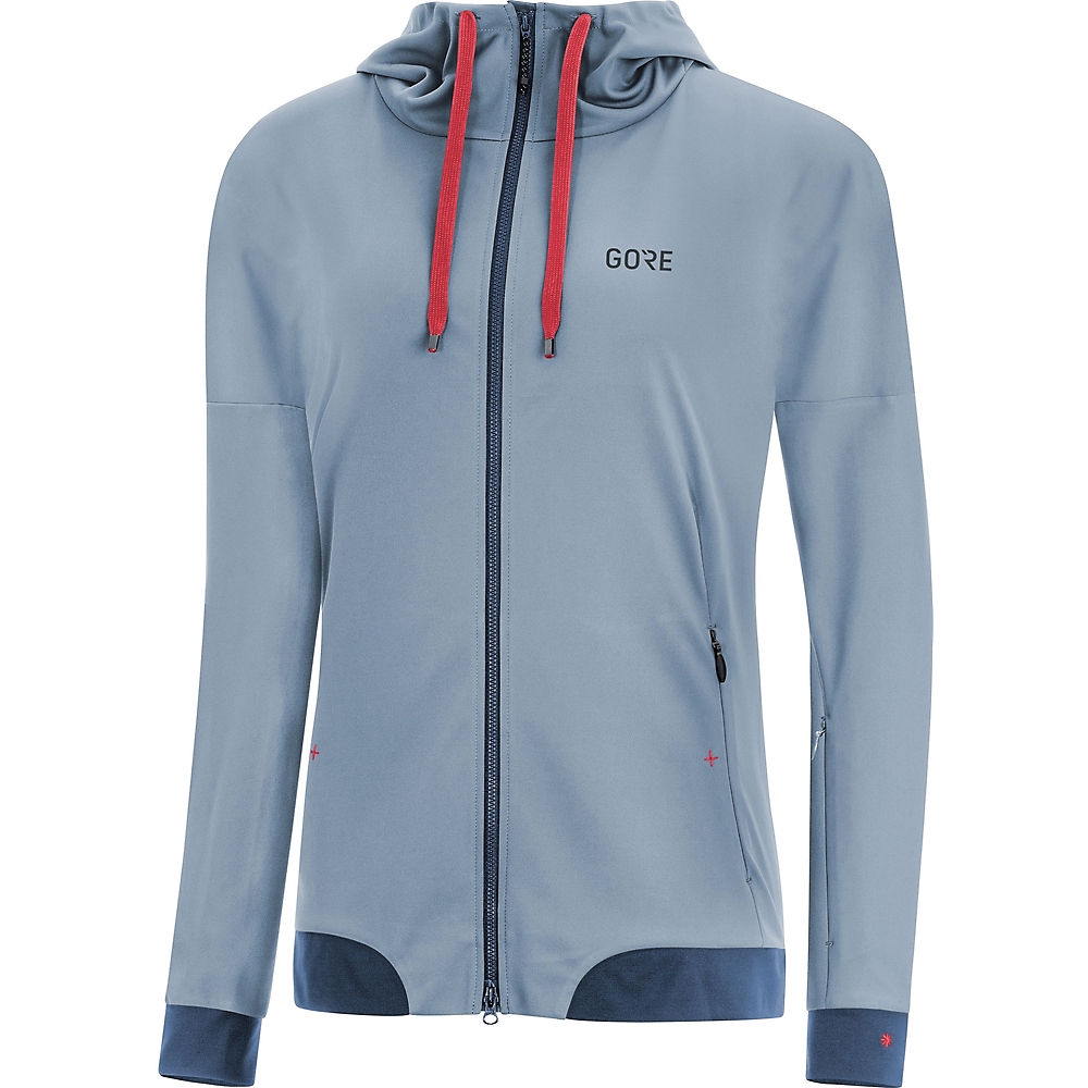 Gore Wear C5 Women's GWS Trail Hooded Jacket - cloudy blue-deep water blue - XS