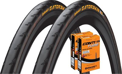 Pneus Continental Gatorskin (lot de 2, 23 c, avec deux chambres à air) - Noir - 700c
