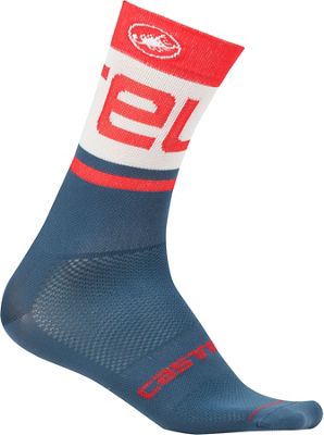 Chaussettes Castelli Free Kit 13 - Light Steel Blue/Rouge - S/M