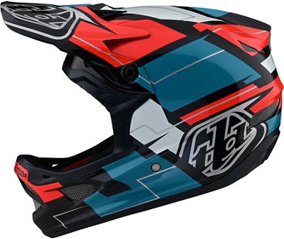 Casco Troy Lee Designs D3 Fiberlite (Speedcode) - Vertigo Blue - Red - M, Vertigo Blue - Red