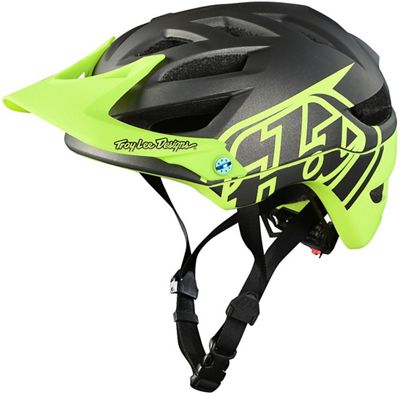 Troy Lee Designs Youth A1 MIPS Helmet (Classic) - Classic Dark Grey-Yellow - One Size, Classic Dark Grey-Yellow