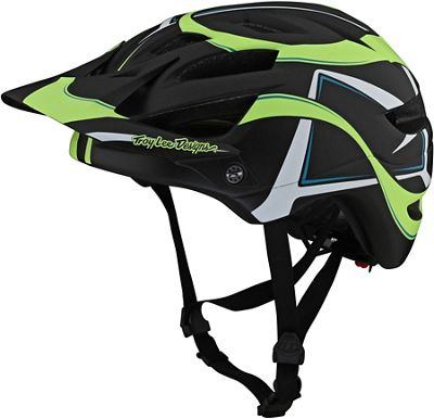 Troy Lee Designs Youth A1 MIPS Helmet (Classic) - Welter Black - Green - One Size, Welter Black - Green
