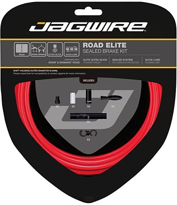 Jagwire Road Elite Sealed Brake Cable Kit - Red, Red