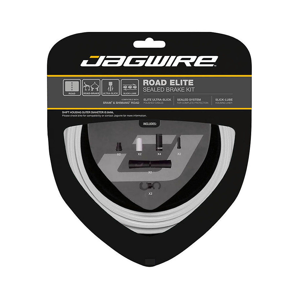 Jagwire Road Elite Sealed Brake Cable Kit - White, White