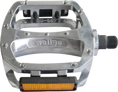 Wellgo LU987B Downhill Chromoly Axle MTB Pedals - Silver, Silver