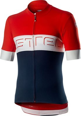 Maillot Castelli Prologo VI - Fiery Red-Ivory-Dark Infinity Blue - XL