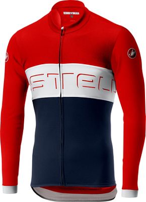 Maillot Castelli Prologo VI FZ (manches longues) - Fiery Red-Ivory-Dark Infinity Blue