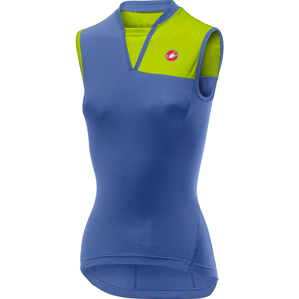 Maillot Femme Castelli Protagonista 2 (sans manches) - Blue Iris-Chartreuse
