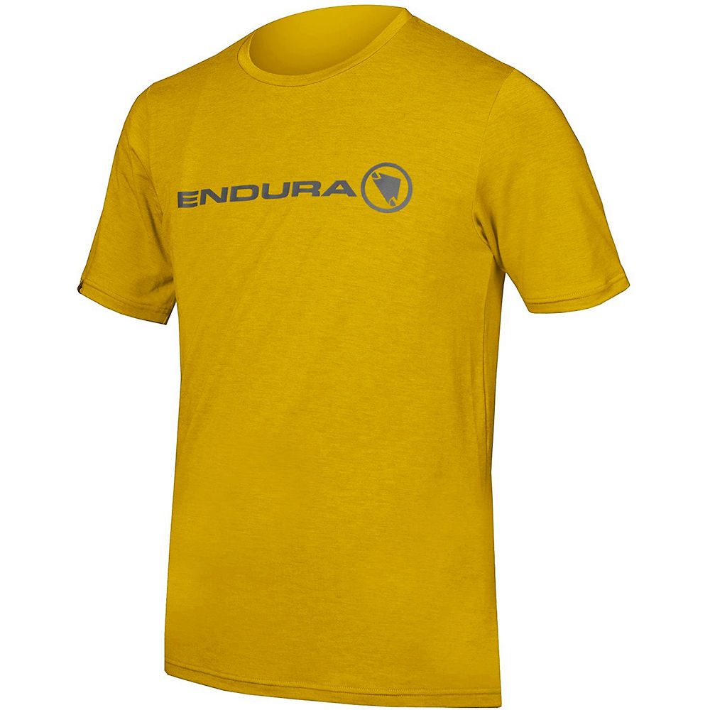 T-shirt Endura Singletrack (mérinos) - Mustard Yellow