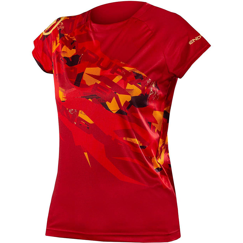 Maillot Femme Endura Singletrack Print - Rust Red - XS