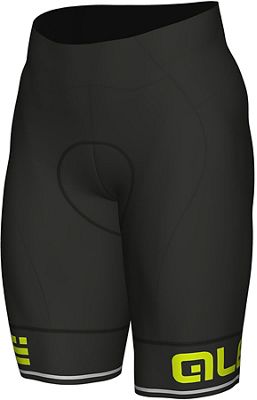 Alé Solid Corsa Shorts - Noir/Fluro Yellow - XXL