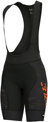 Cuissard court à bretelles Femme Alé Graphics PRR Romantic - Noir/Gerbera/Fluo Orange - XS