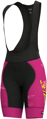 Cuissard court à bretelles Femme Alé Graphics PRR Romantic - Rose/Violet/Fluo Yellow