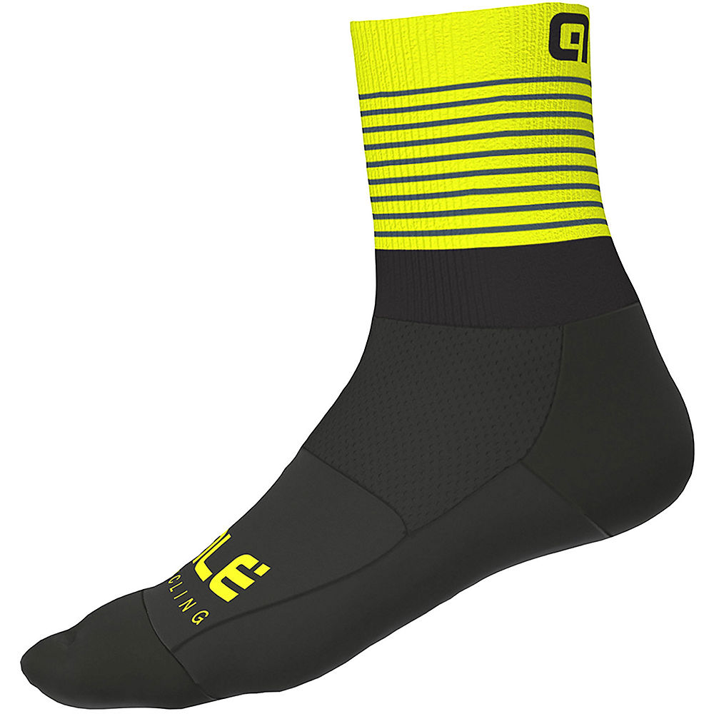 Alé Piuma Socks - Black-Fluro Yellow - S}, Black-Fluro Yellow