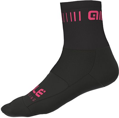 Alé Strada Qskin Socks - Black-Fluro Pink - S}, Black-Fluro Pink