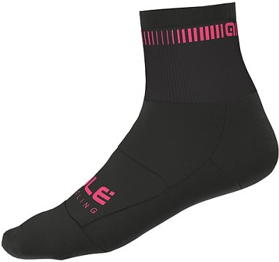 Alé Logo Qskin Socks - Black-Fluro Pink - L}, Black-Fluro Pink