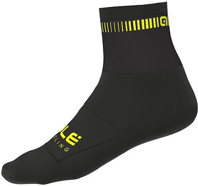 Chaussettes Alé Logo Qskin - Noir/Fluro Yellow - M, Noir/Fluro Yellow