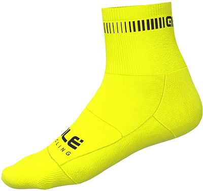 Alé Logo Qskin Socks - Fluro Yellow-Black - M, Fluro Yellow-Black