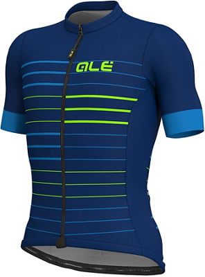 Maillot Alé Solid MC Ergo - Bleu/Fluro Green, Bleu/Fluro Green