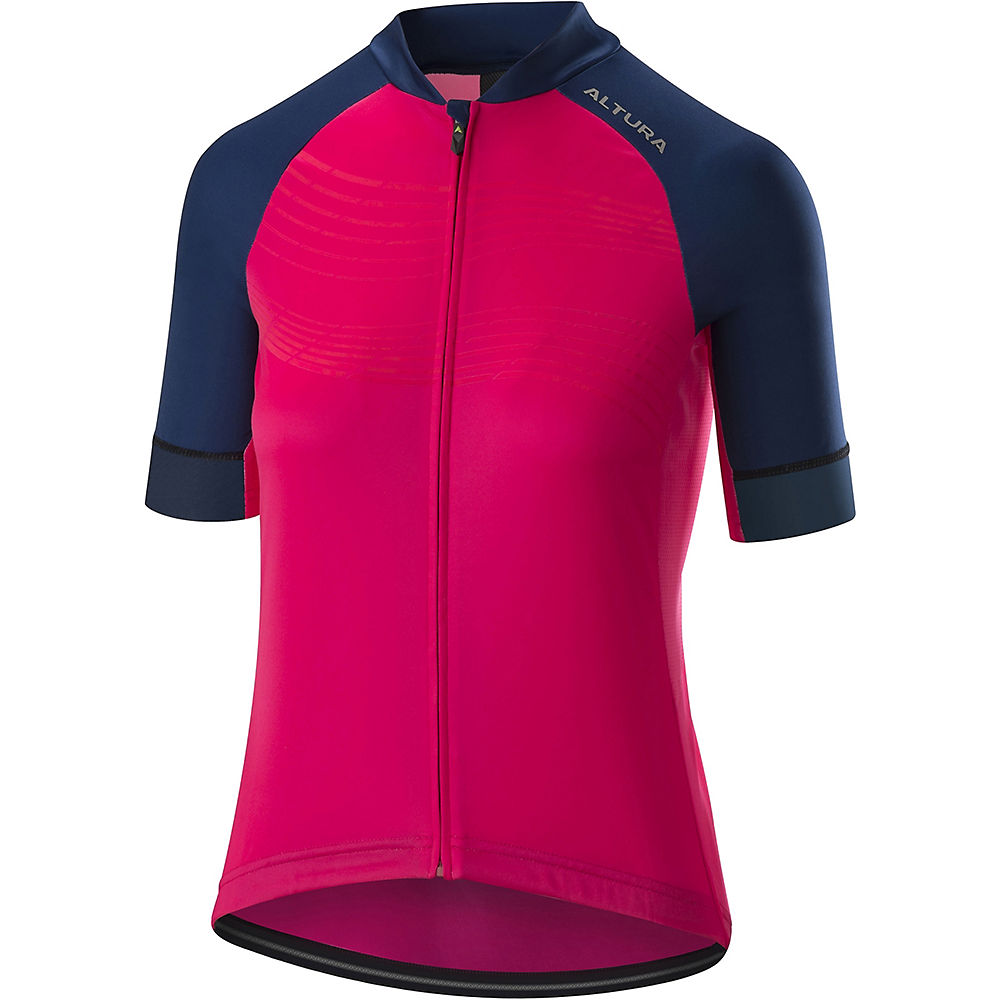 Altura Womens Firestorm Short Sleeve Jersey - Hi-Viz Pink-Blue - UK 8, Hi-Viz Pink-Blue