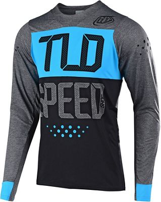 Maglia maniche lunghe Troy Lee Designs Skyline (Speedshop) 2019 - Heather Charcoal-Ocean - XL, Heather Charcoal-Ocean