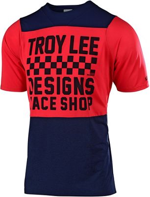 Troy Lee Designs Skyline Short Sleeve Jersey (Checker) 2019 - Blu Scuro/Rosso, Blu Scuro/Rosso